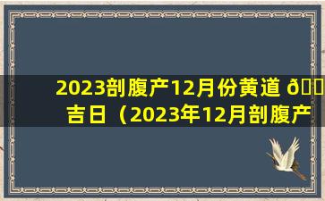 2023剖腹产12月份黄道 🌼 吉日（2023年12月剖腹产 🌲 黄道吉日一览表）